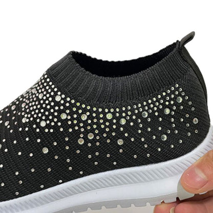 Bling Black Sneakers - Breathable Mesh