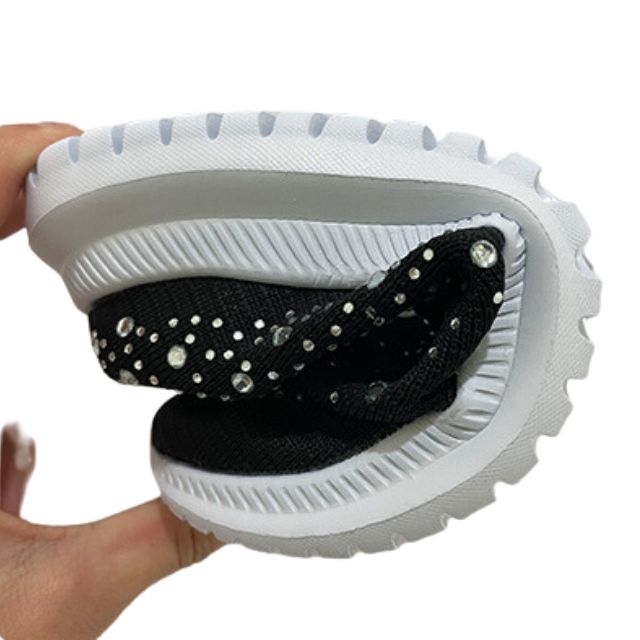 Bling Black Sneakers - Breathable Mesh