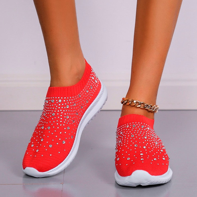 Bling Red Sneakers - Breathable Mesh